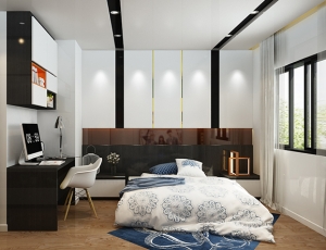 AHDesign – Bếp Xinh thiết kế phòng ngủ master căn hộ Ecolife 103m2