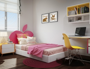 Phòng ngủ trẻ em dành cho bé gái được thiết kế bởi AHDesign – Bếp Xinh