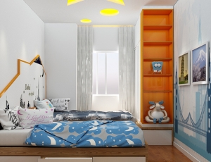 Thiết kế nội thất phòng ngủ trẻ em nhà anh Hồng chung cư Ecolife căn hộ 103m2