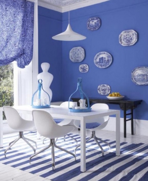 Màu xanh thẫm trong thiết kế nội thất