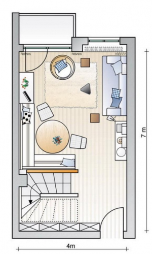 Thiết kế cùng một không gian cho phòng khách và phòng ăn
