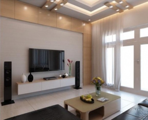 Thiết kế nội thất phòng khách đẹp nhà anh Bách – TPHCM – (Phương án 2)