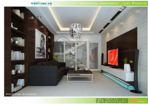 Thiết kế nội thất phòng khách nhà anh Vinh - Hải Phòng