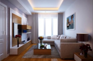 Thiết kế phòng khách hiện đại cho căn hộ chung cư nhà anh Dũng