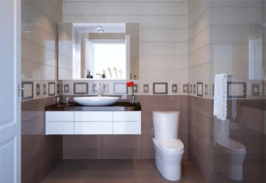 Phòng tắm hiện đại cho căn hộ chung cư nhà chị Bích
