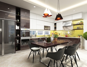 Thiết kế nội thất phòng bếp nhà chú Tiến – Tuyên Quang