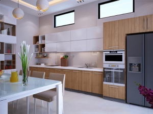 Thiết kế tủ bếp hiện đại với chất liệu Laminate cao cấp