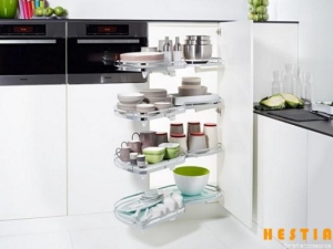 Tủ góc – giá góc Hestia - Cách thức hoàn hảo, thẩm mỹ nhất cho việc để  nhiều đồ dung nhà bếp